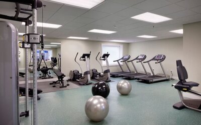 Well equipped fitness center at Sea Crest Beach Hotel.