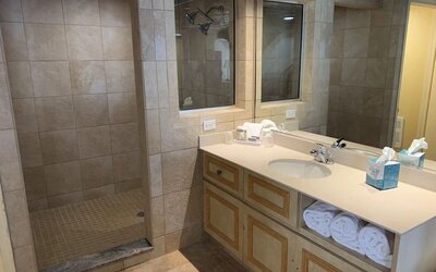 Guest bathroom at Paradise Stream Resort.