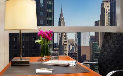 Work desk at Millennium Hotel Broadway Times Square.