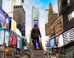 City landmarks at Millennium Hotel Broadway Times Square.