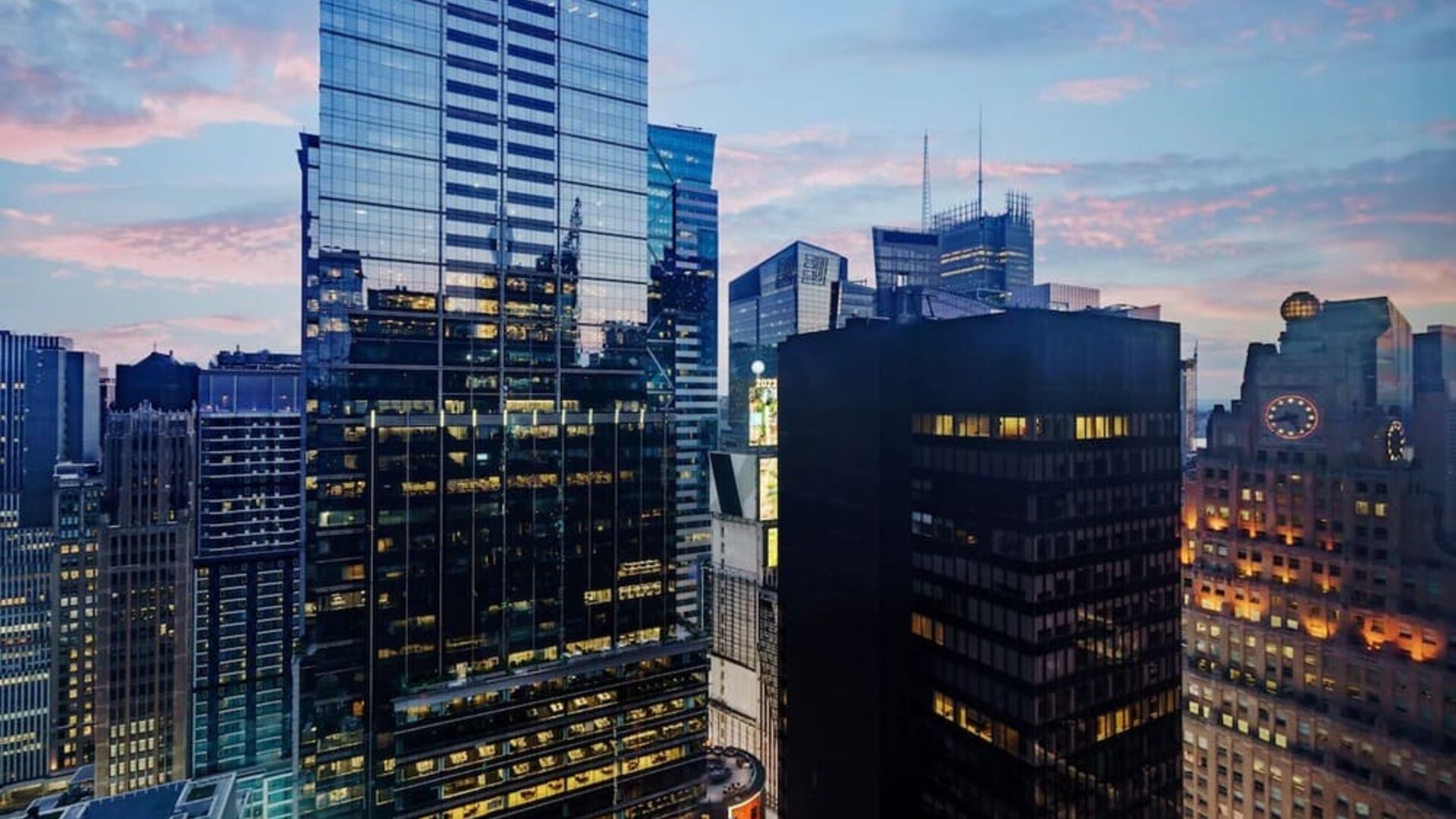 Skyscrapers at Millennium Hotel Broadway Times Square.