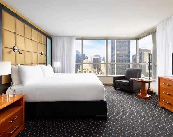 Romantic king room at Millennium Hotel Broadway Times Square.