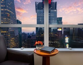 Lounge with city views at Millennium Hotel Broadway Times Square.