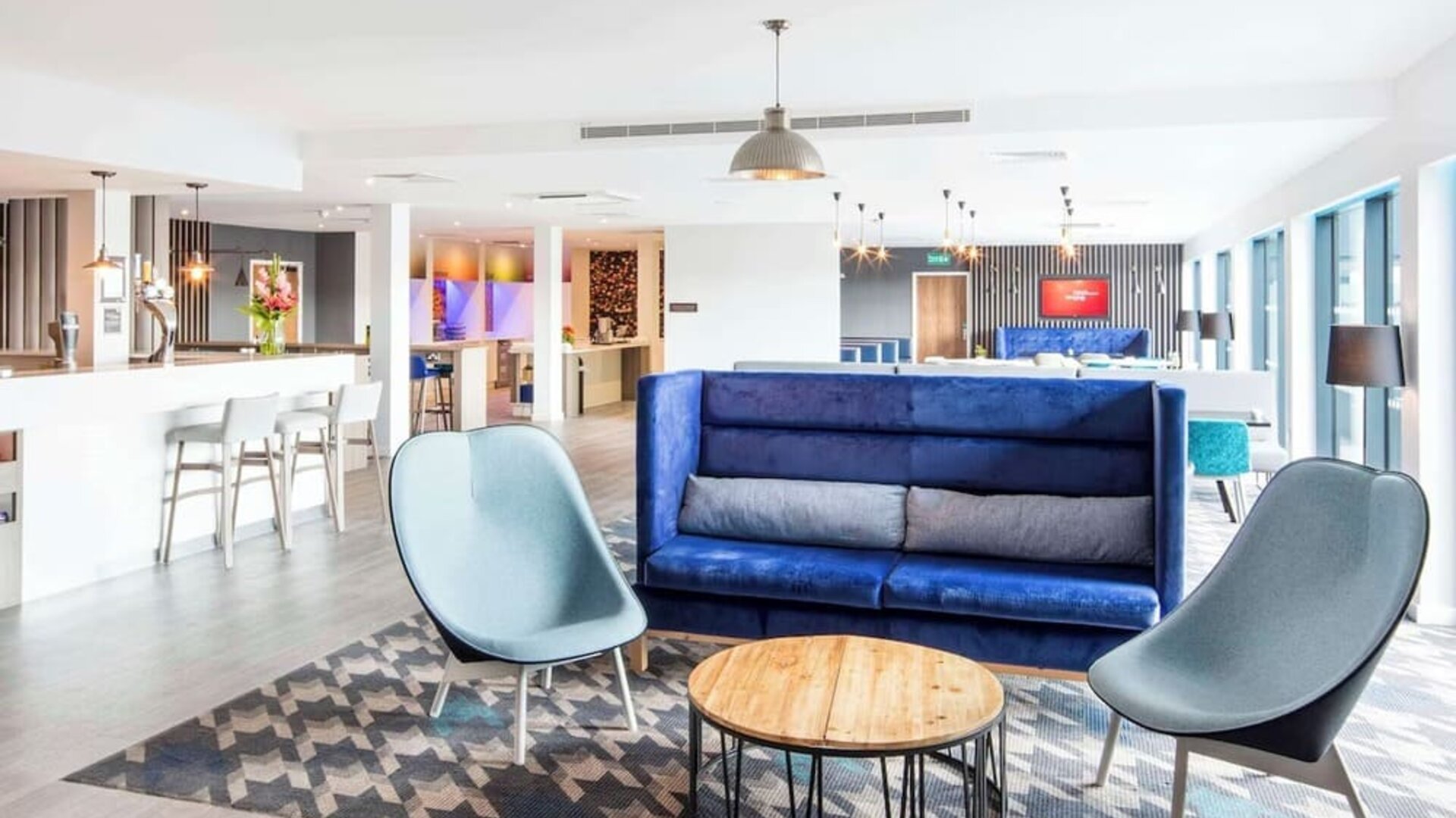 Coworking lounge at Hampton By Hilton Humberside Airport.