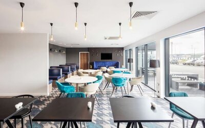 Dining hall at Hampton By Hilton Humberside Airport.