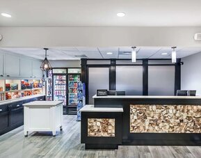 Reception and snack bar at Homewood Suites By Hilton Shreveport.