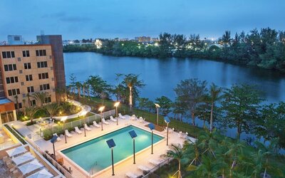 Aerial exterior view of Element Miami International Airport.