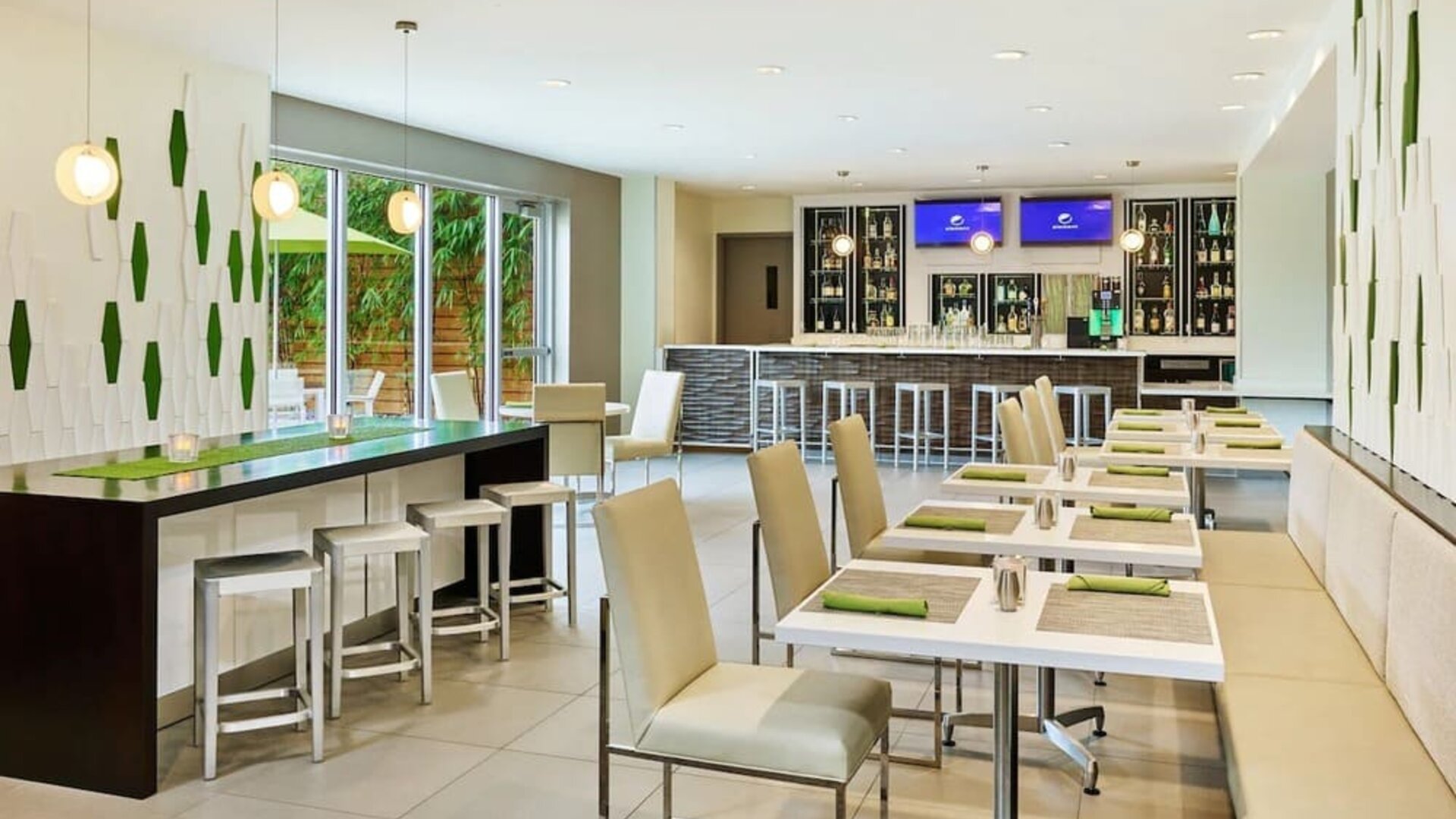 On-site bar and restaurant at Element Miami International Airport.