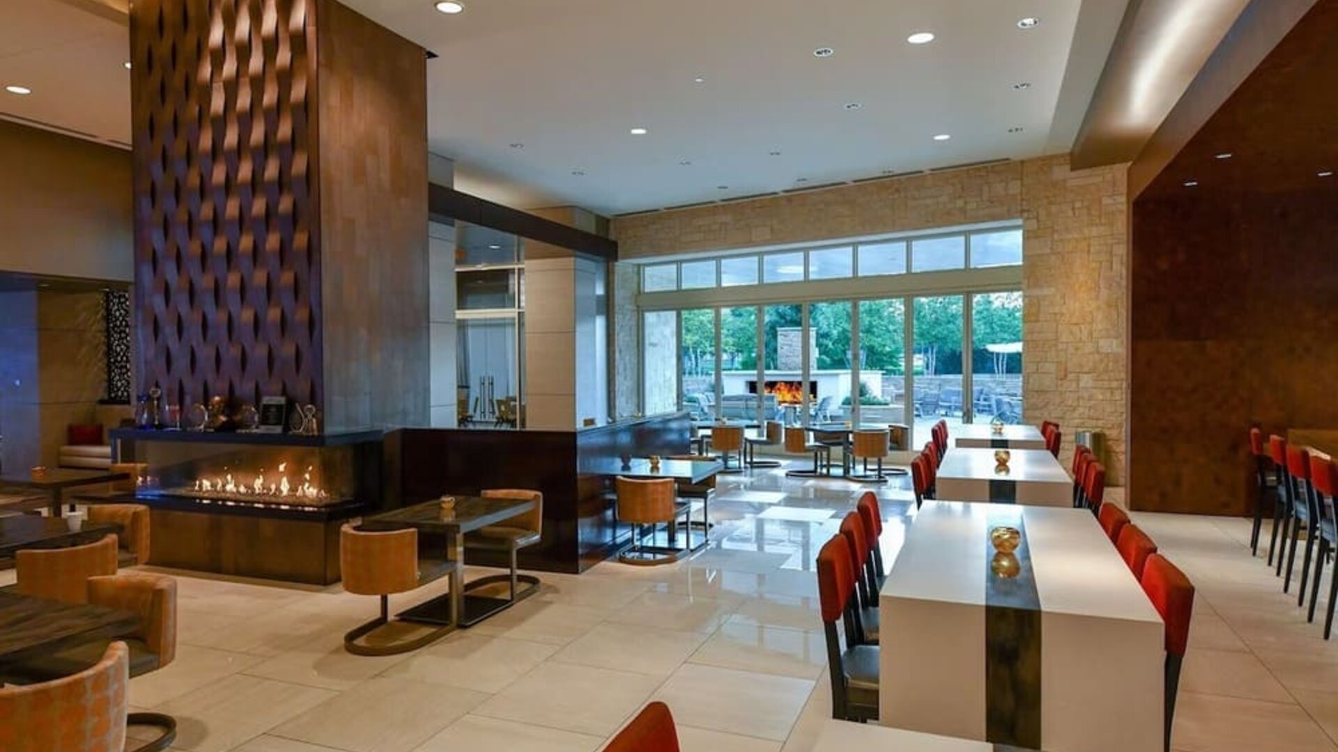Dining area at Hilton Dallas/ Plano Granite Park.
