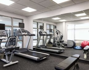 Fitness center at Spark By Hilton Guelph.