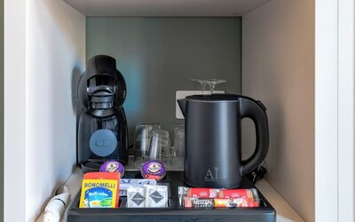 Coffee station at Aiello Hotels Isola Design District.