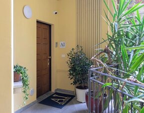 Hotel entrance at Aiello Hotels Isola Design District.