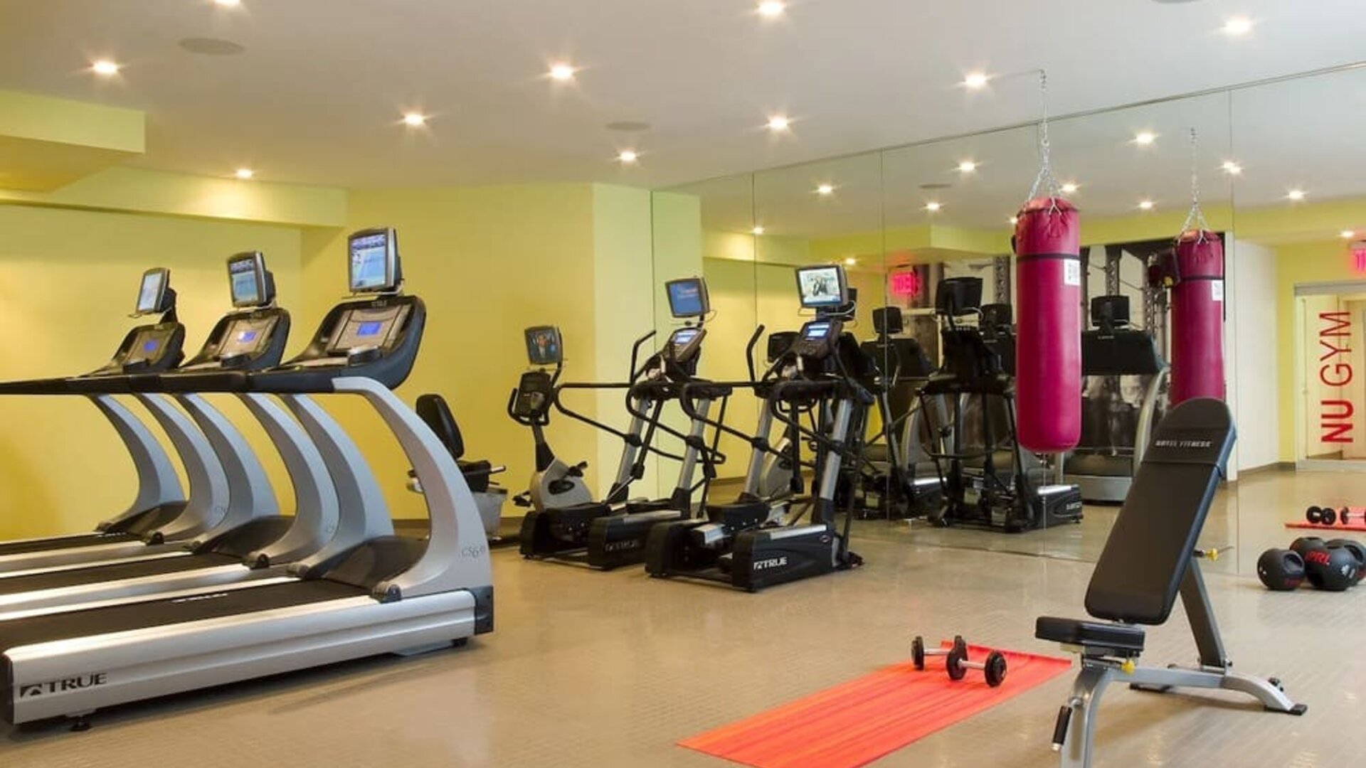 Well equipped fitness center at Nu Hotel - Brooklyn.