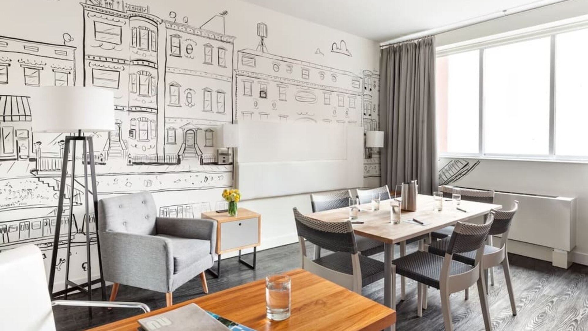 Professional meeting room and workspace at Nu Hotel - Brooklyn.