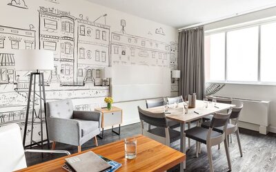Professional meeting room and workspace at Nu Hotel - Brooklyn.