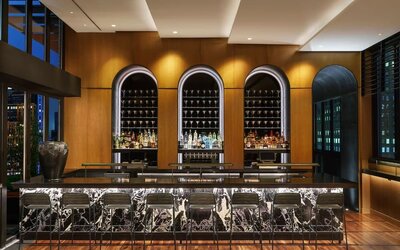 On-site bar at AC Hotel New York Times Square.