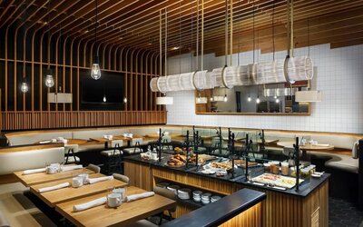 On-site restaurant at AC Hotel New York Times Square.