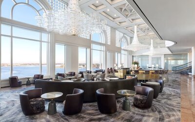 Lounge and coworking space at The Westin New Orleans.