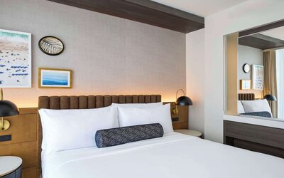 King bed at Hyatt Centric Miami South Beach.