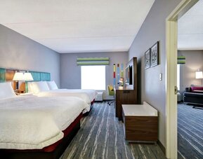 Queen beds at Hampton Inn And Suites Guelph.