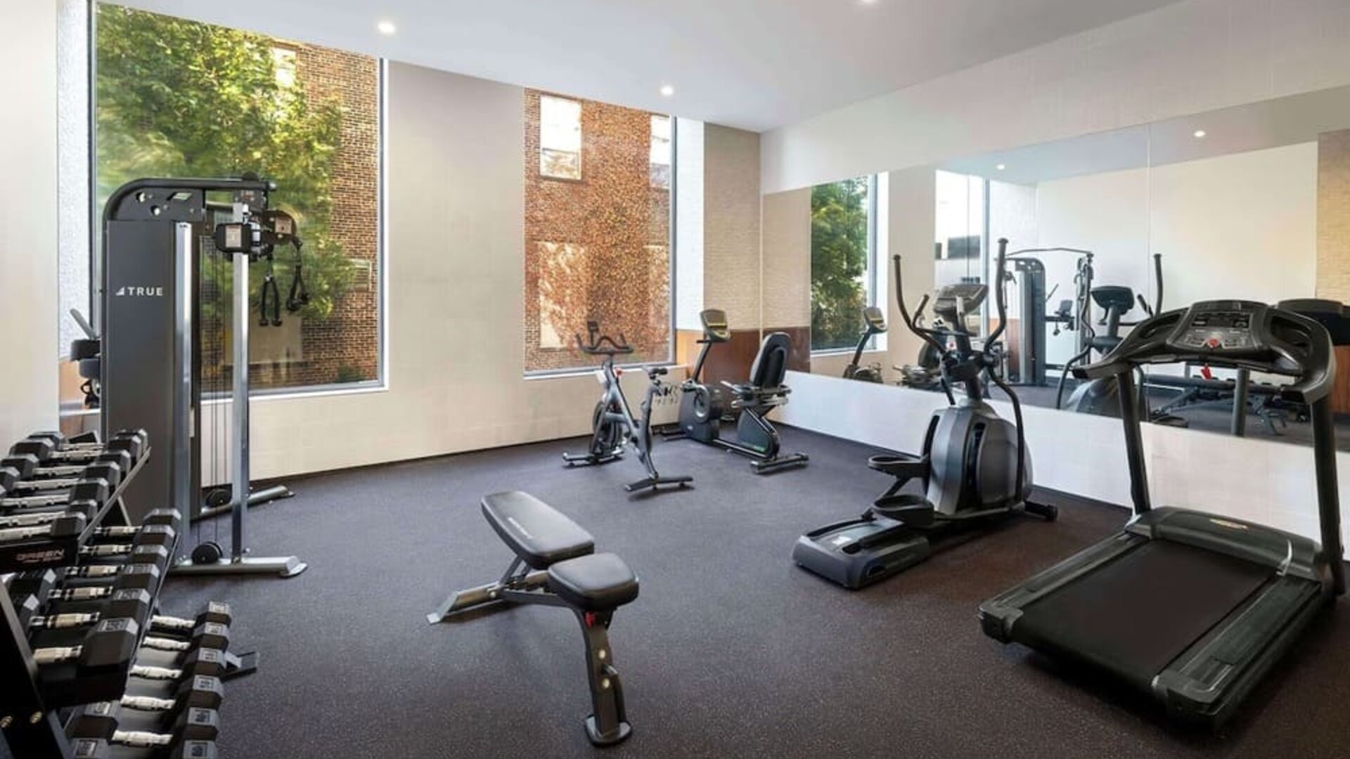 Fitness center at DoubleTree By Hilton Long Island City, NY.