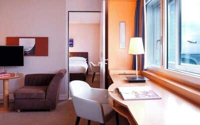 Day use room at Sheraton Paris Charles De Gaulle Airport Hotel.