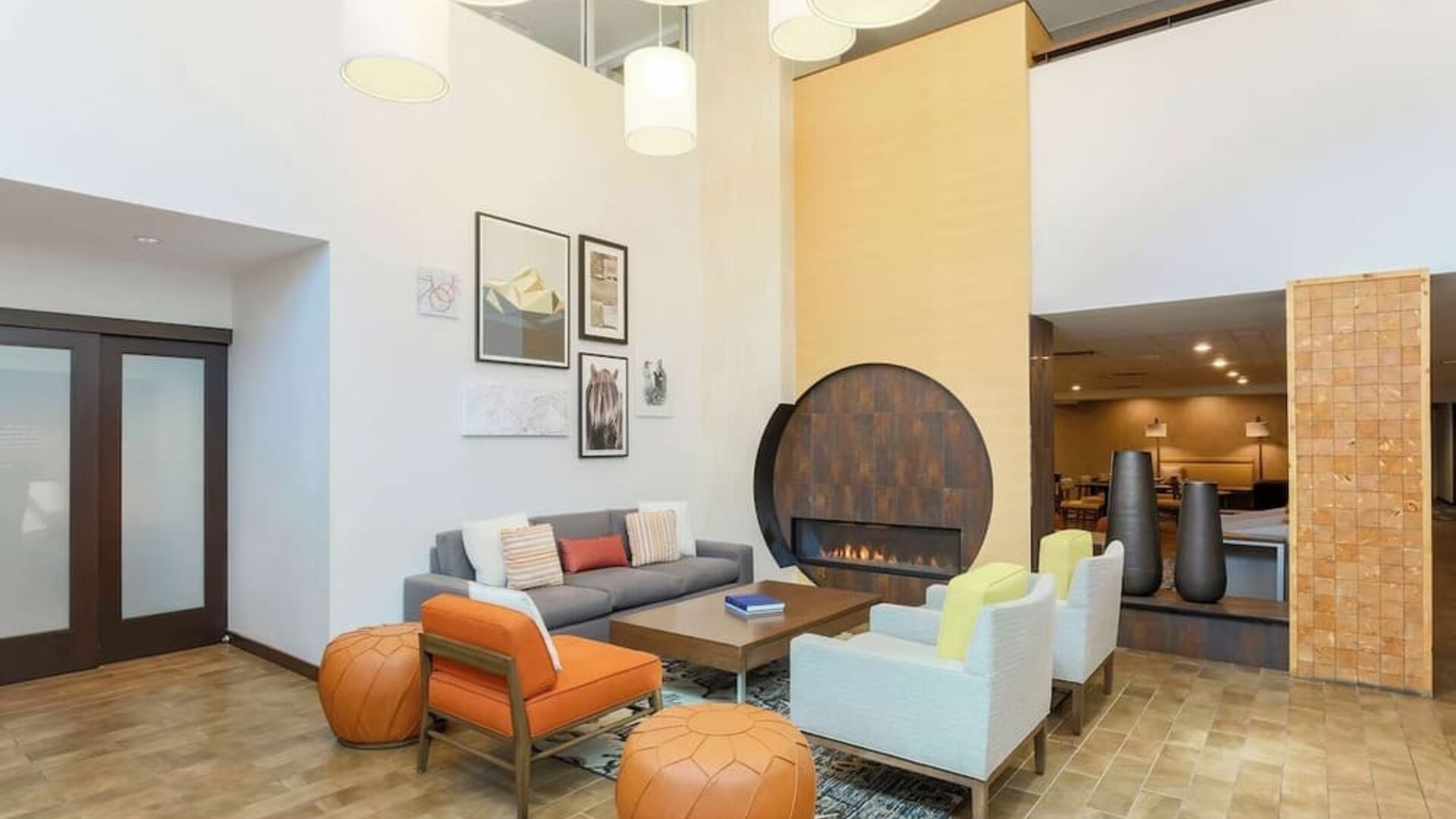 Lobby seating at Hampton Inn & Suites Denver Tech Center.