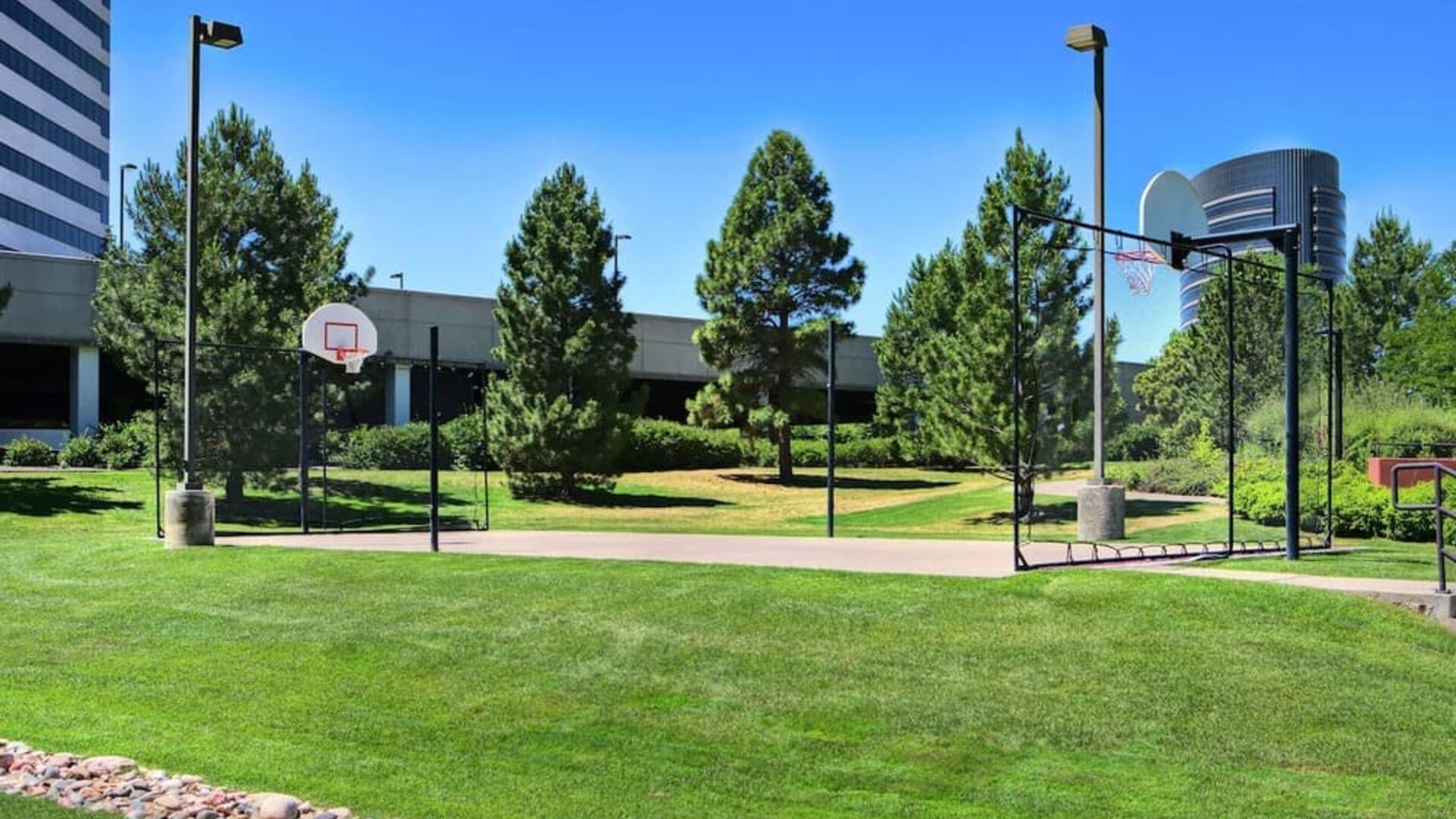 Outdoor garden at Hampton Inn & Suites Denver Tech Center.