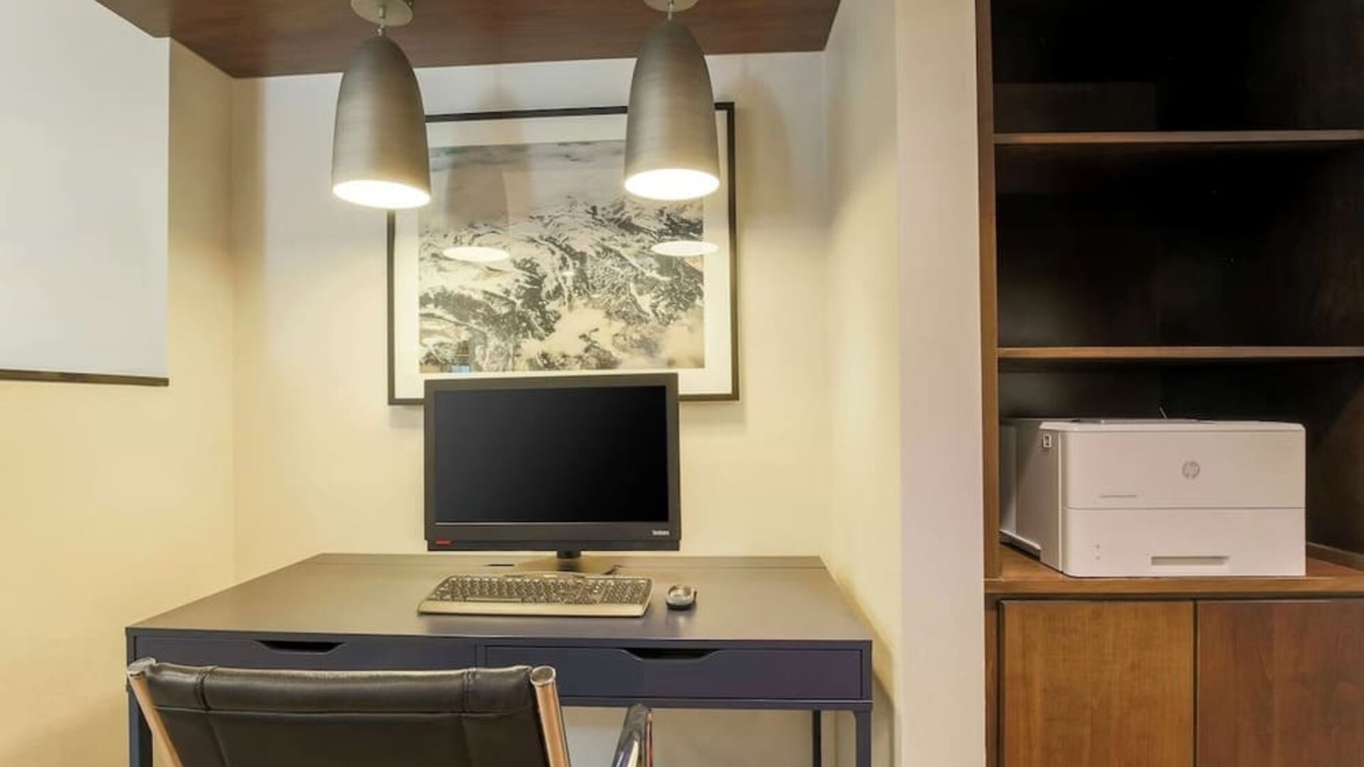 Business center at Hampton Inn & Suites Denver Tech Center.