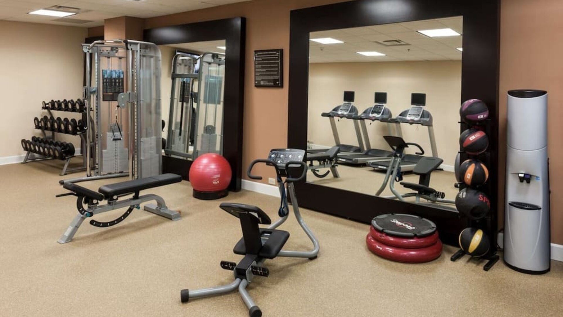 Fitness center at Hilton Garden Inn Denver Downtown.