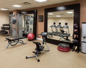 Fitness center at Hilton Garden Inn Denver Downtown.