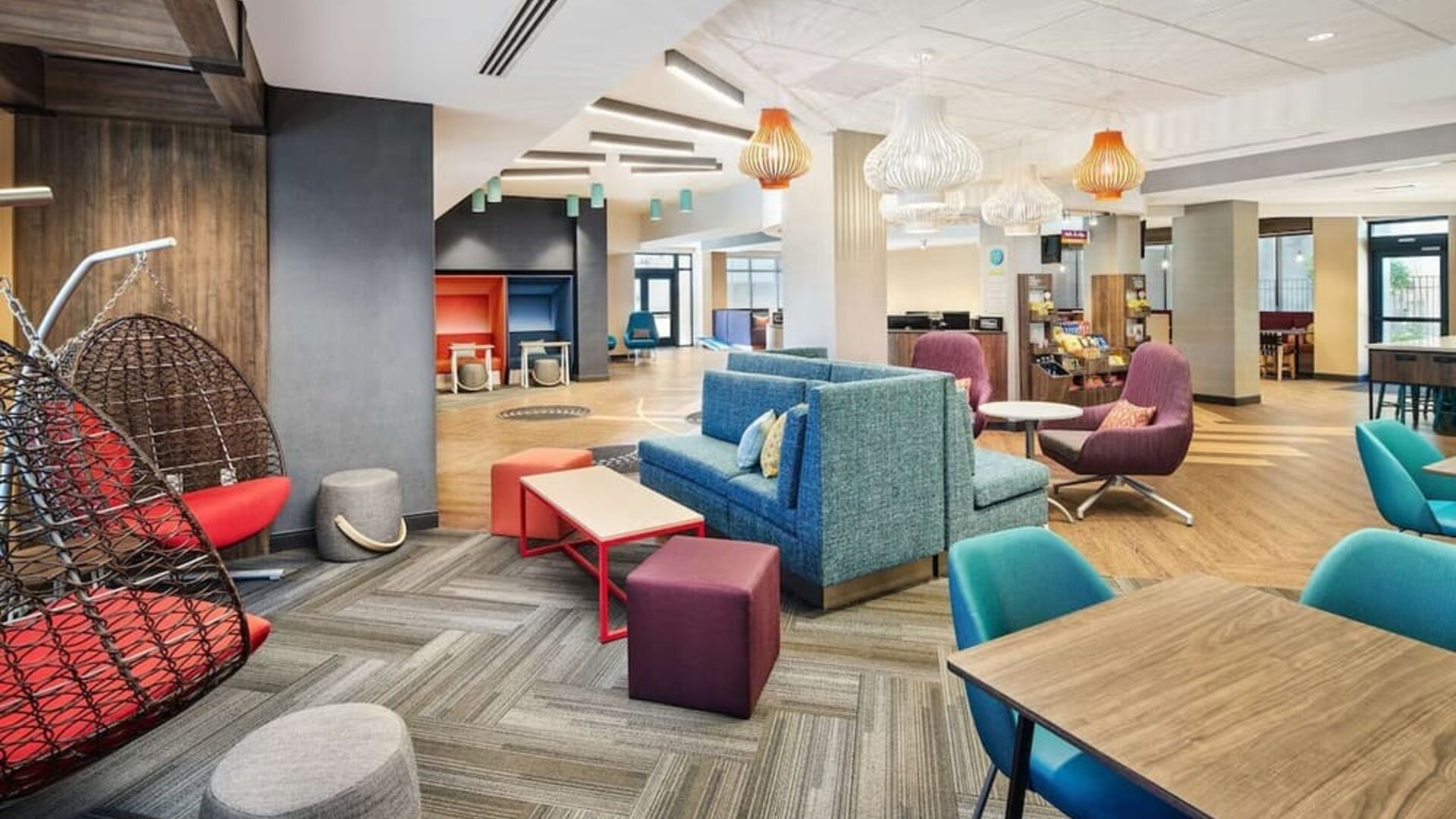 Lounge and coworking space at Tru By Hilton Ft. Lauderdale Airport.