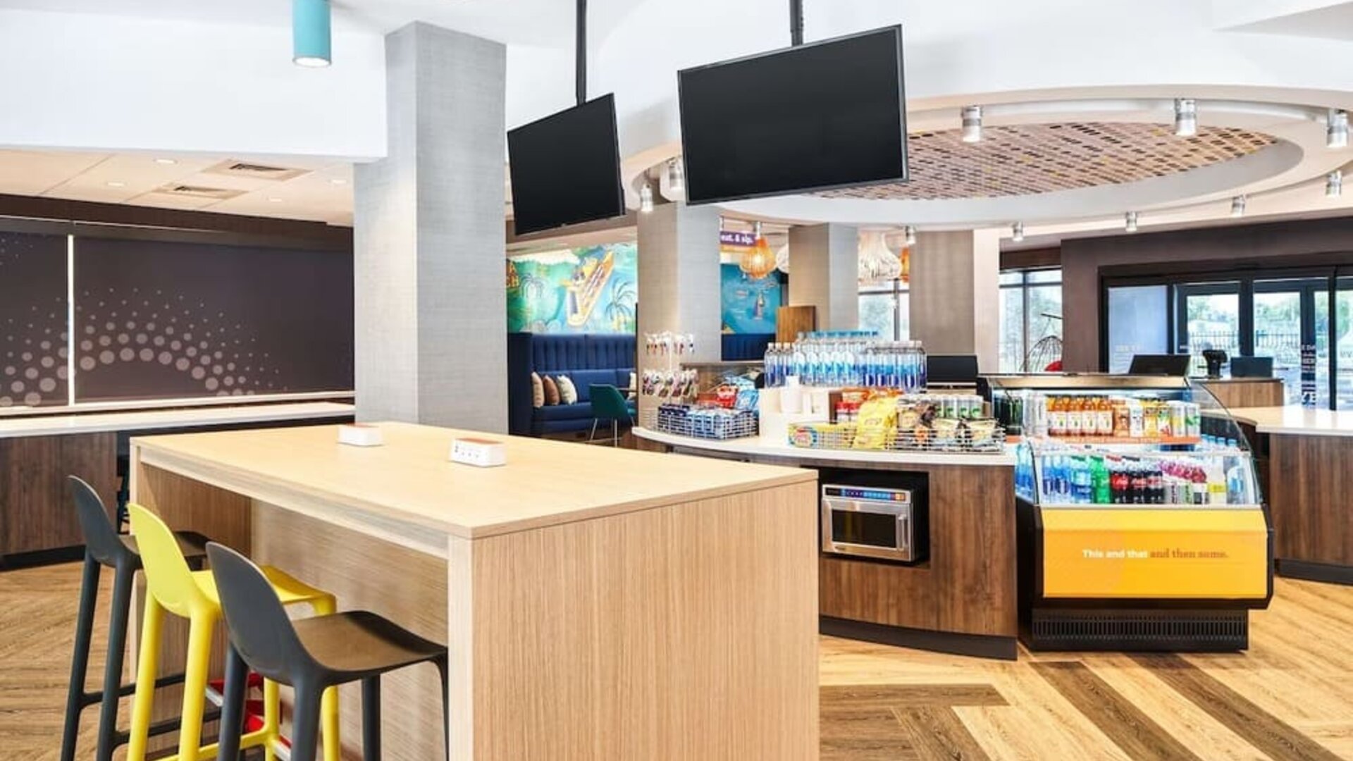 Lounge and coworking space at Tru By Hilton Ft. Lauderdale Airport.