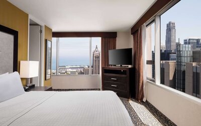 Day use room at Homewood Suites By Hilton Chicago Downtown/Magnificent Mile.