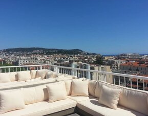 Panoramic terrace perfect for coworking at Splendid Hotel & Spa Nice.