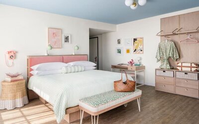 King room with private bathroom at The Goodtime Hotel.