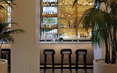 On-site bar at Cadillac Hotel & Beach Club, Autograph Collection' lobby. 