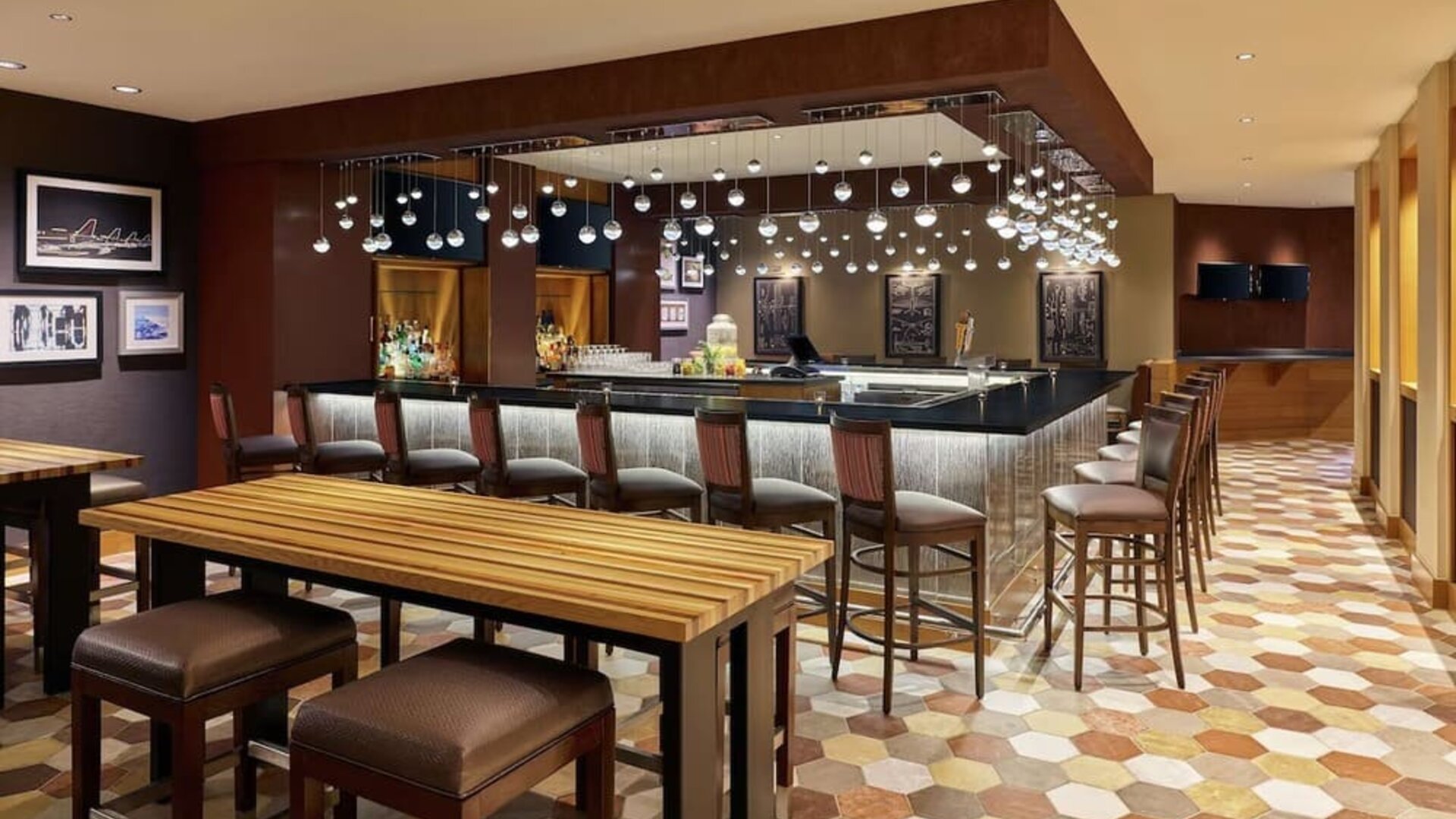 Hotel bar at DoubleTree By Hilton Houston Intercontinental Airport.