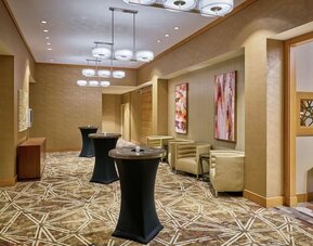 Hotel reception at DoubleTree By Hilton Houston Intercontinental Airport.