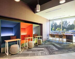Coworking pods at Tru By Hilton Eugene.