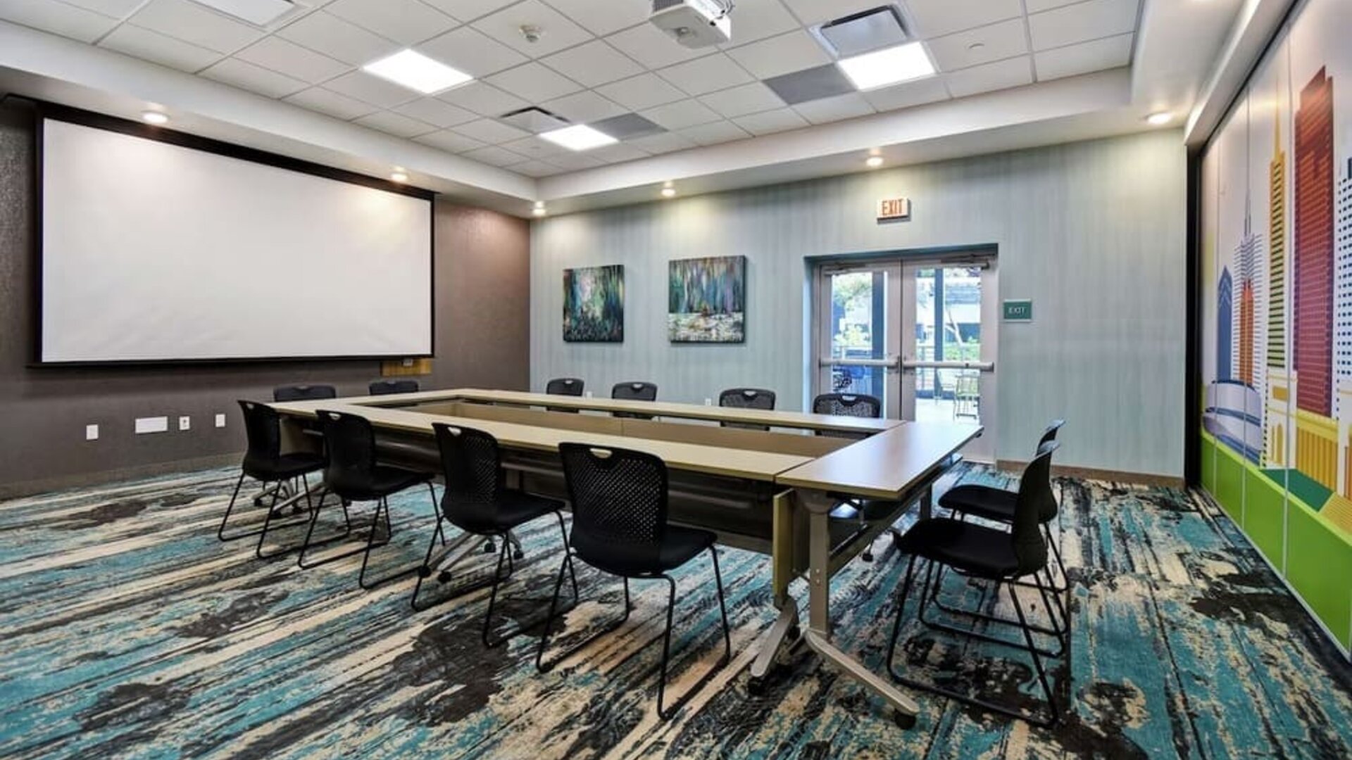 Meeting room at Home2 Suites By Hilton San Francisco Airport North.