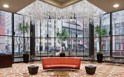 Lobby seating at DoubleTree By Hilton Philadelphia Center City.