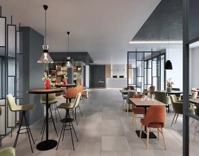 Hotel bar and lounge at Hilton Garden Inn Paris Orly Airport.