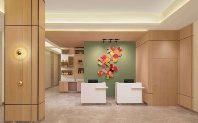 Reception at Hilton Garden Inn Surat City Centre.