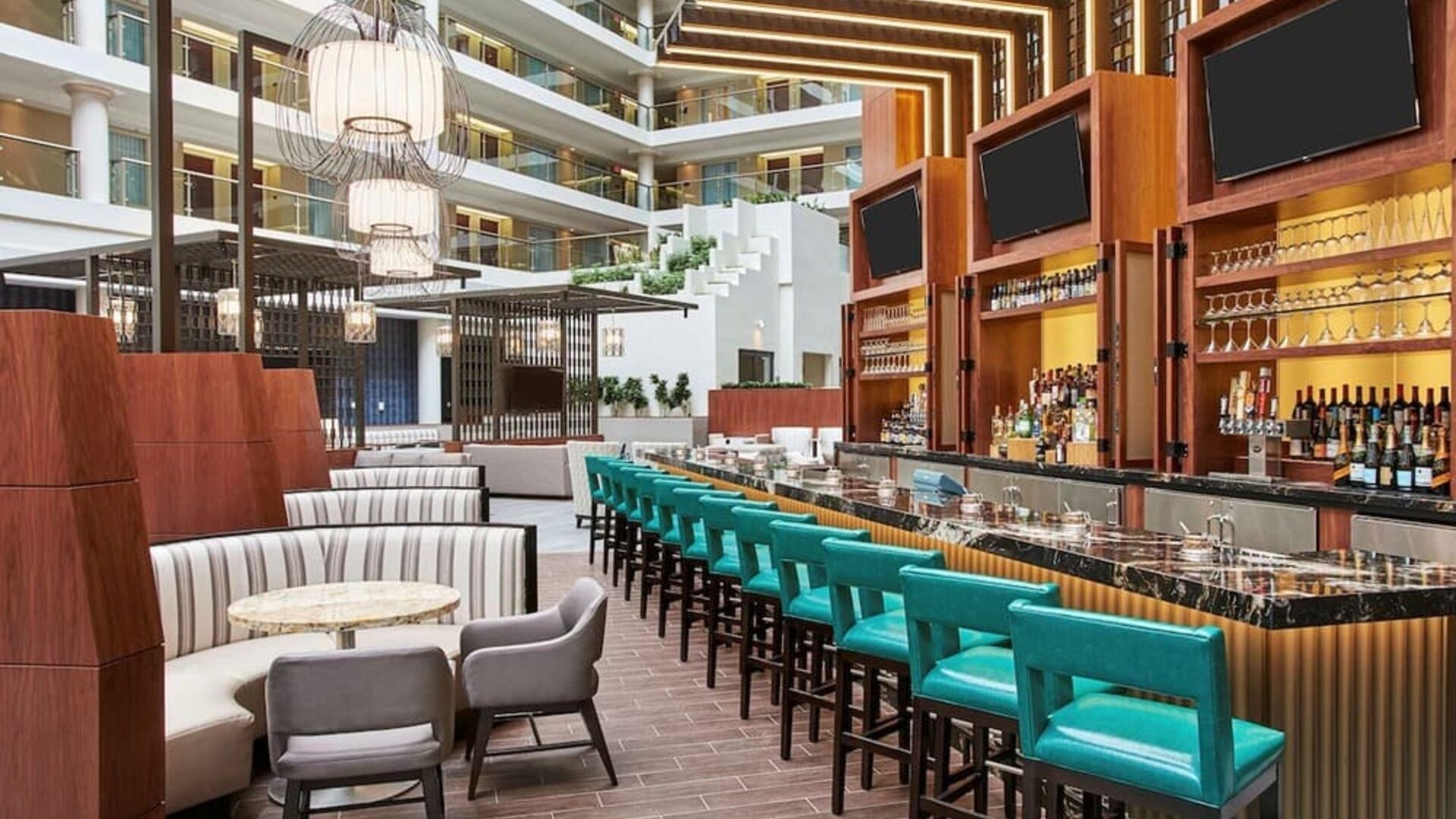 Hotel bar at Embassy Suites By Hilton Washington DC Georgetown.