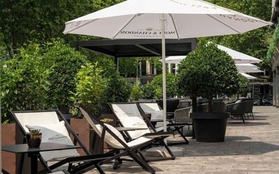 Outdoor terrace at DoubleTree By Hilton Berlin Ku'damm.