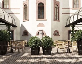 Hotel exterior at Hilton Heidelberg.