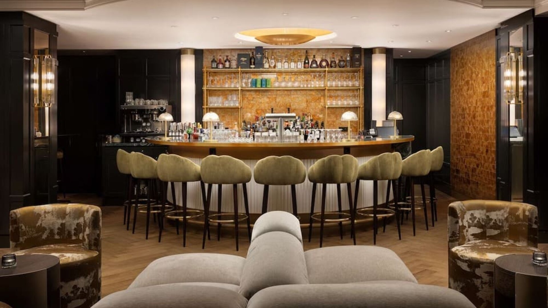 Hotel bar at Hilton Heidelberg.