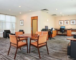 Business center and coworking space at Embassy Suites By Hilton Parsippany.