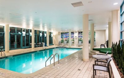 Indoor pool at Embassy Suites By Hilton Parsippany.